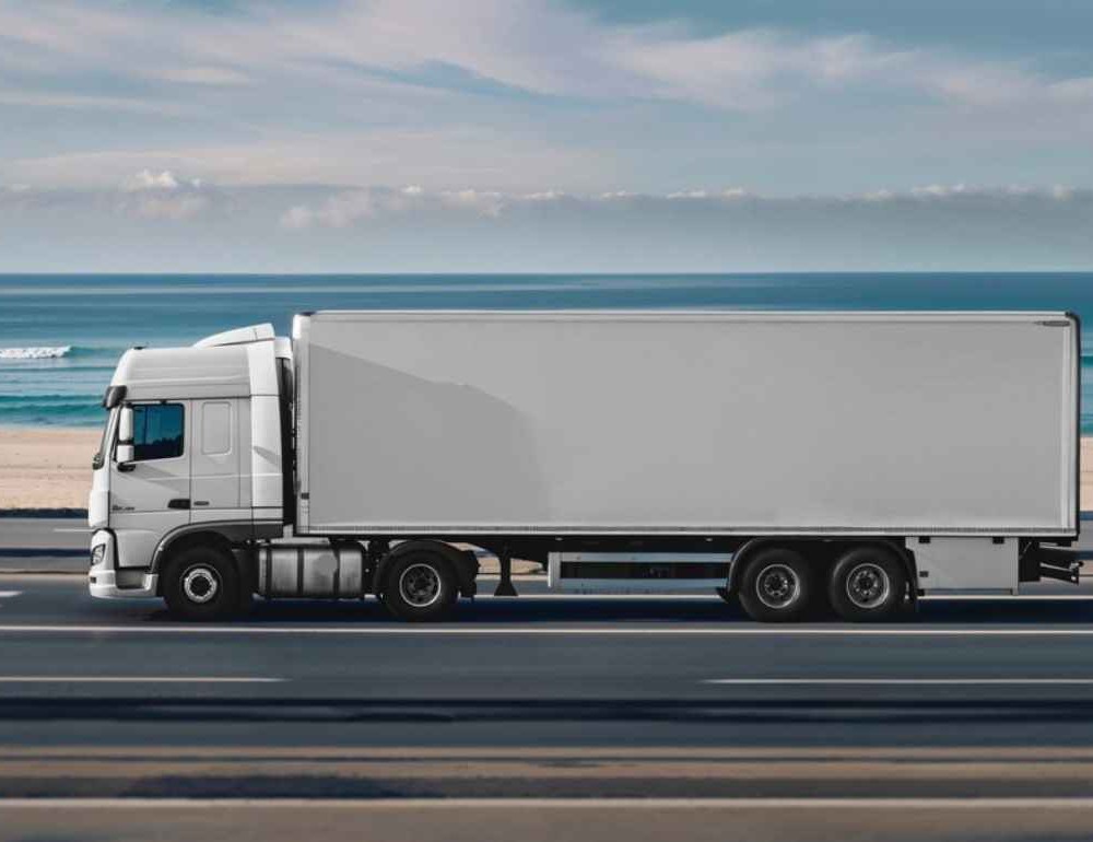 Moving truck transporting household items in Muscat